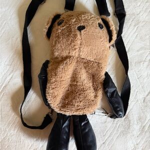Charming Teddy Bear Kids Backpack in Brown and Black